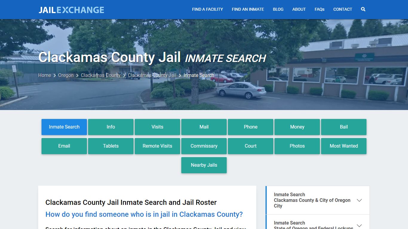 Clackamas County Jail Inmate Search - Jail Exchange